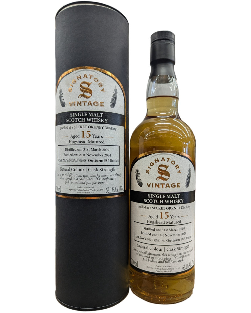Signatory Vintage Cask Strength Secret Orkney 15 Year Old Single Malt